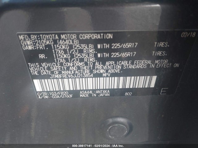 Toyota RAV4 LE 2018 JTMBFREV6JJ213854 Image 9