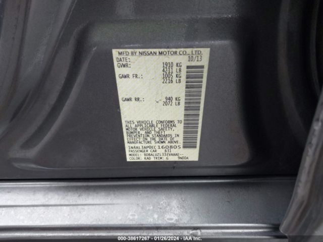 1N4AL3AP0EC160805 Nissan Altima 2.5 Sv