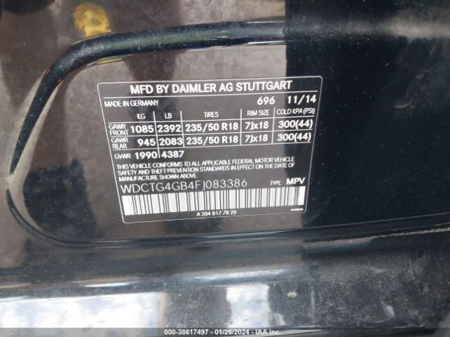 WDCTG4GB4FJ083386 Mercedes-Benz Gla 250 4matic