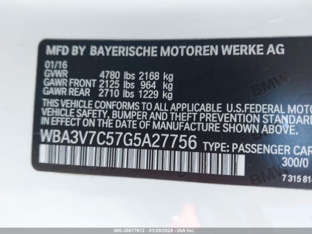 WBA3V7C57G5A27756 BMW 428i