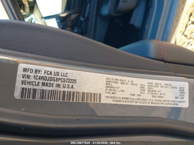 1C4RDJDG8PC572225 Dodge Durango Gt Plus Awd