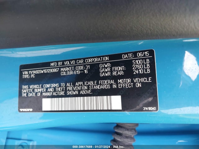 YV1A92SW1G1290867 Volvo V60 T6 Polestar
