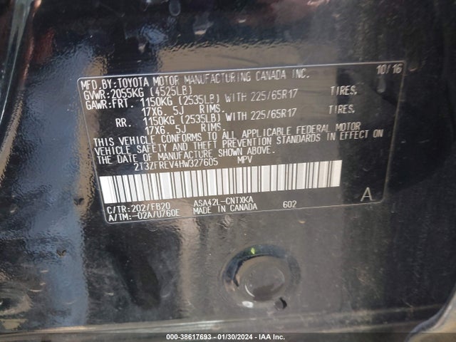 Toyota RAV4 LE 2017 2T3ZFREV4HW327605 Image 9