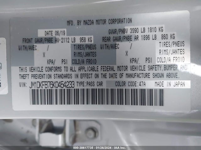 JM1DKFB76K0454233 Mazda Cx-3 Sport