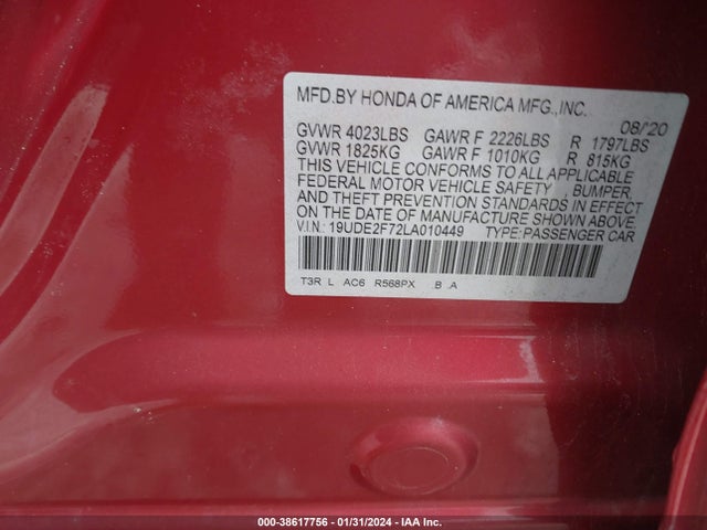 Acura Ilx Premium Package/technology Package 2020 19UDE2F72LA010449 Image 9
