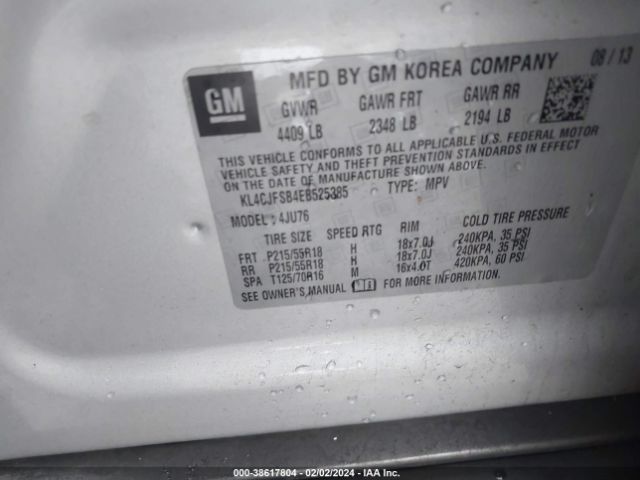 KL4CJFSB4EB525385 Buick Encore Convenience
