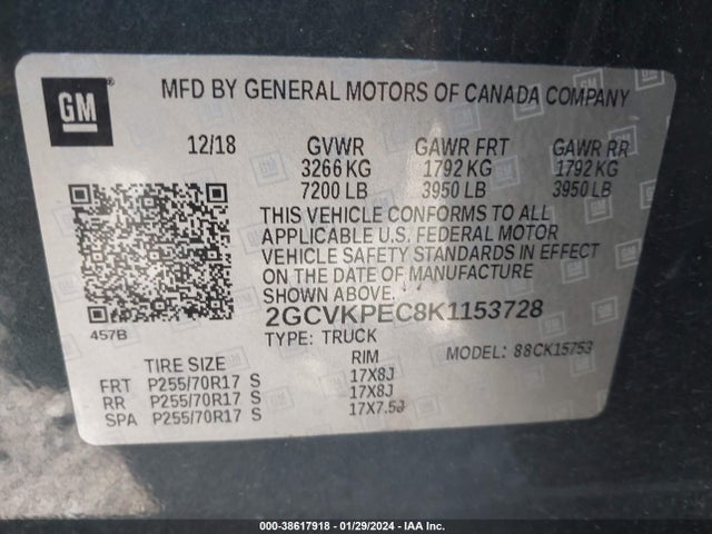Chevrolet Silverado 1500 Ld Lt 2019 2GCVKPEC8K1153728 Image 9