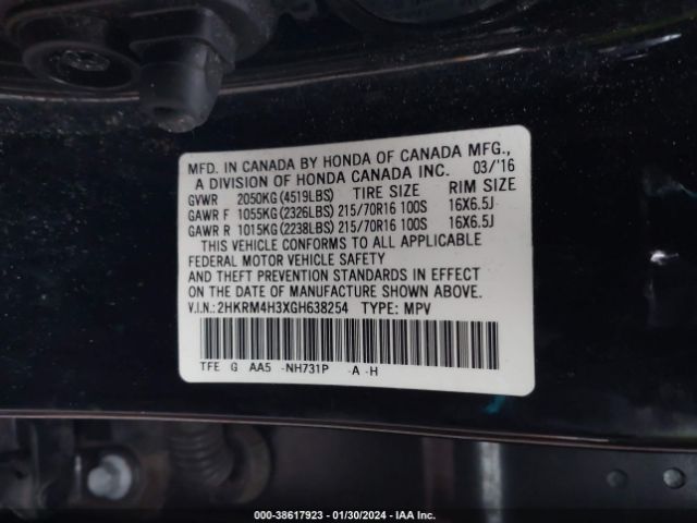 2HKRM4H3XGH638254 Honda CR-V LX