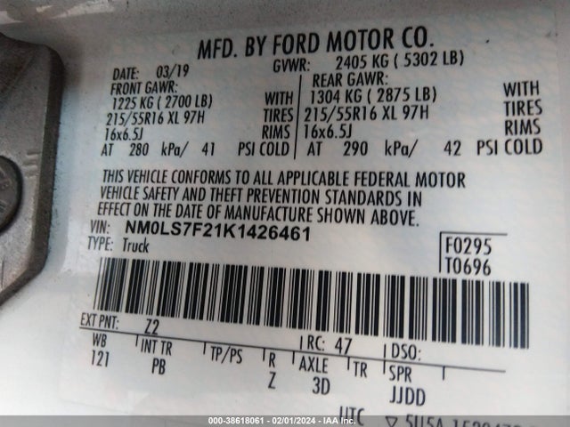 Ford Transit Connect Xlt 2019 NM0LS7F21K1426461 Image 9