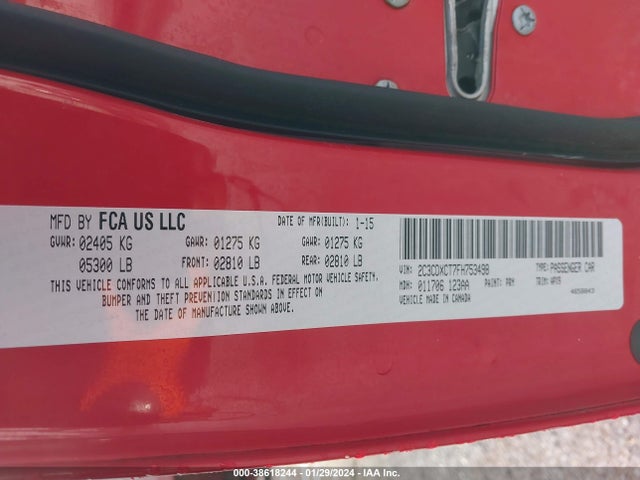 Dodge CHARGER R/T 2015 2C3CDXCT7FH753498 Image 9
