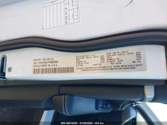 1C4RJKBG7P8886260 Jeep Grand Cherokee L Limited 4x4