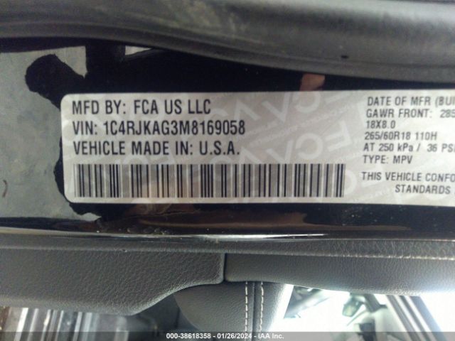 1C4RJKAG3M8169058 Jeep Grand Cherokee L Laredo 4x4