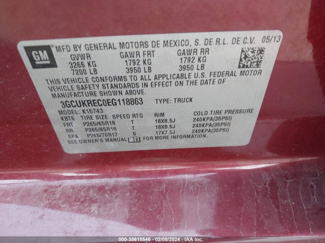 Chevrolet Silverado 1500 2lt 2014 3GCUKREC0EG118863 Image 9