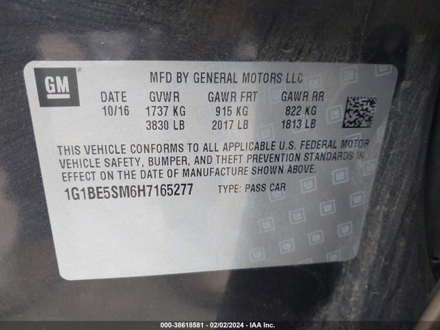 Chevrolet Cruze Lt Auto 2017 1G1BE5SM6H7165277 Image 9