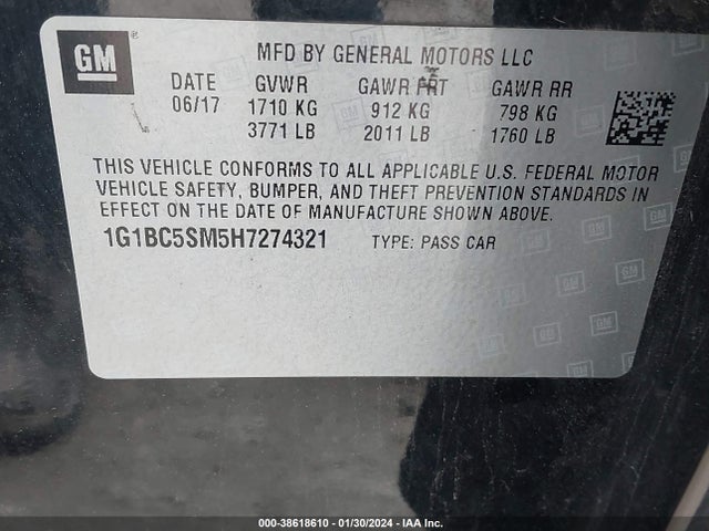 Chevrolet Cruze Ls Auto 2017 1G1BC5SM5H7274321 Image 9