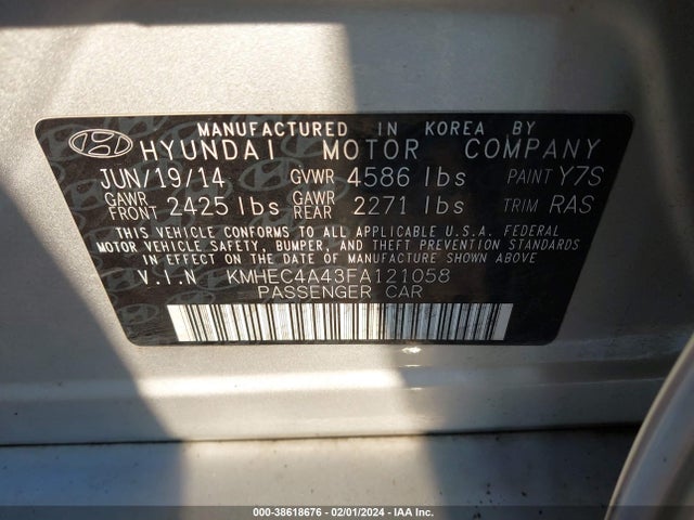 Hyundai SONATA HYBRID 2015 KMHEC4A43FA121058 Image 9
