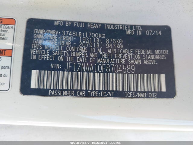 JF1ZNAA10F8704589 Scion FR-S