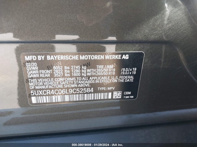 BMW X5 Sdrive40i 2020 5UXCR4C06L9C52584 Image 9
