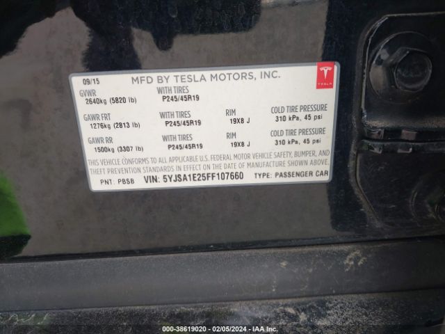 5YJSA1E25FF107660 Tesla Model S 70d/85d/p85d