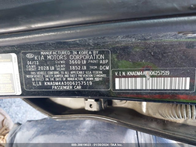 2013 KIA RIO LX VIN: KNADM4A30D6257519