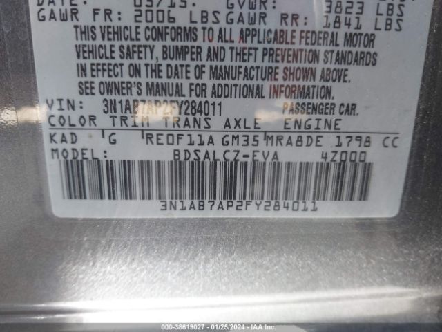 3N1AB7AP2FY284011 Nissan SENTRA S