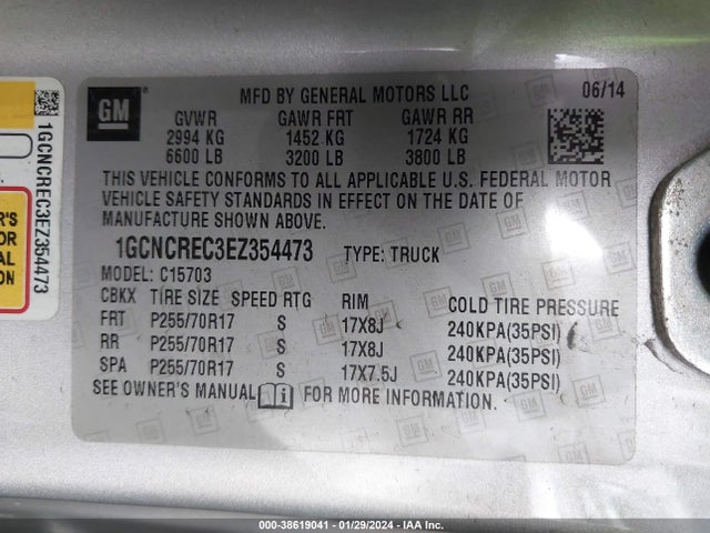 Chevrolet Silverado 1500 1lt 2014 1GCNCREC3EZ354473 Image 9