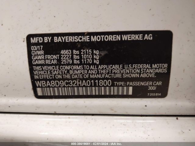 WBA8D9C32HA011800 BMW 330i Xdrive