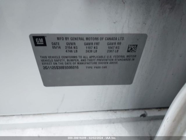 2G1125S38E9306016 Chevrolet Impala 2lt