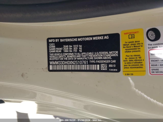 2022 MINI HARDTOP WMW33DH0XN2S10761 Photo 8