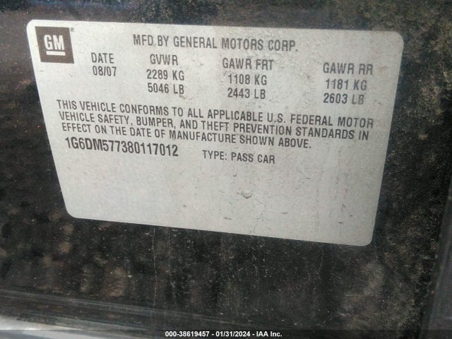 2008 CADILLAC CTS 1G6DM577380117012 Photo 8