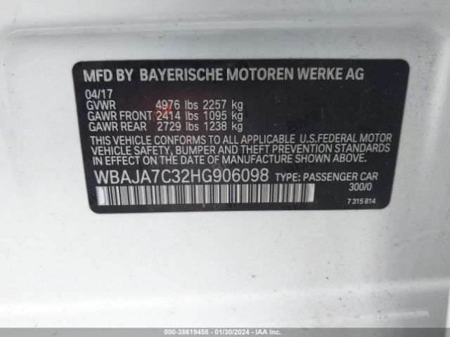 WBAJA7C32HG906098 BMW 530i Xdrive