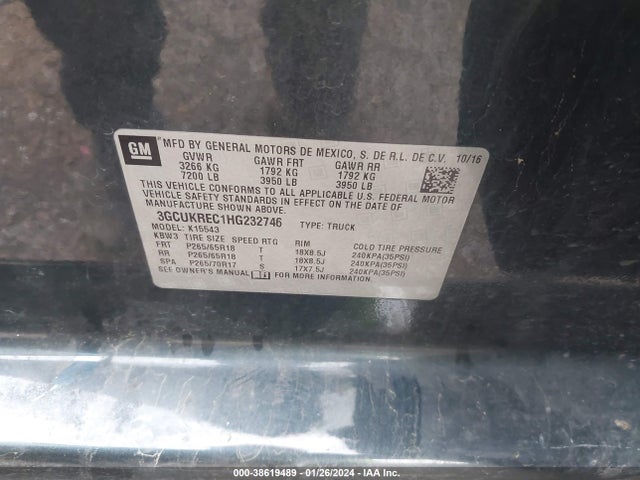 Chevrolet Silverado 1500 2lt 2017 3GCUKREC1HG232746 Image 9