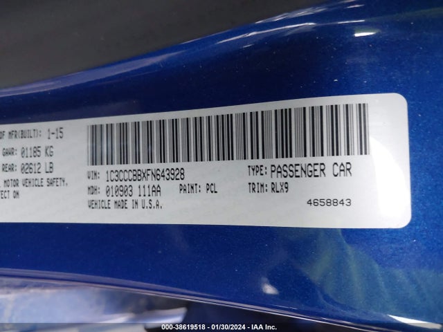 Chrysler 200 S 2015 1C3CCCBBXFN643928 Image 9