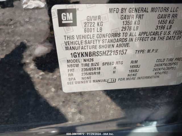 Cadillac XT5 LUXURY 2017 1GYKNBRS5HZ215157 Image 9