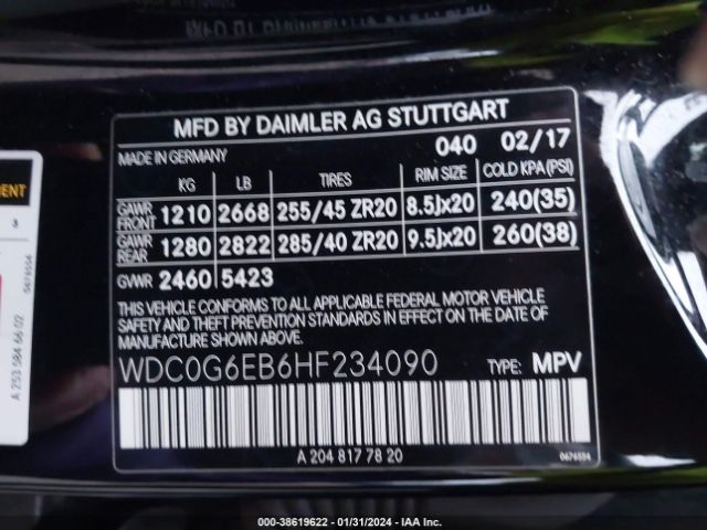 WDC0G6EB6HF234090 Mercedes-Benz Amg Glc 43 4matic