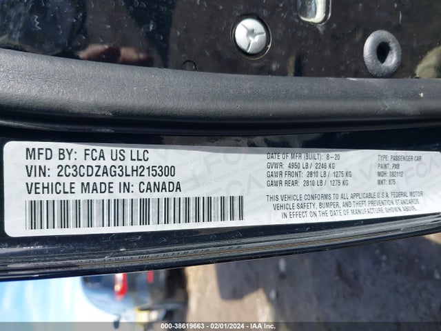 Dodge Challenger Sxt 2020 2C3CDZAG3LH215300 Image 9