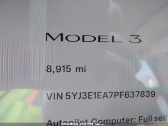 5YJ3E1EA7PF637839 Tesla Model 3 Rear-wheel Drive