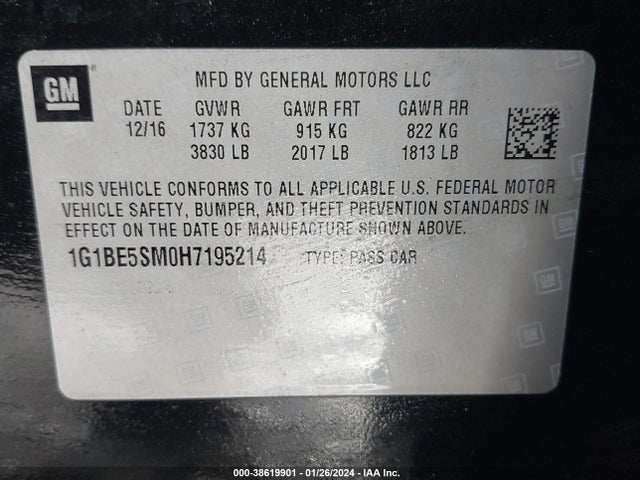 Chevrolet Cruze Lt Auto 2017 1G1BE5SM0H7195214 Image 9