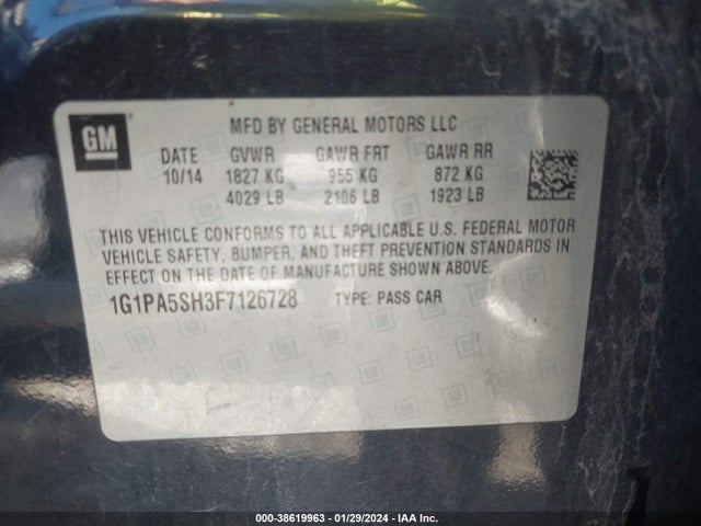 Chevrolet Cruze Ls Auto 2015 1G1PA5SH3F7126728 Image 9