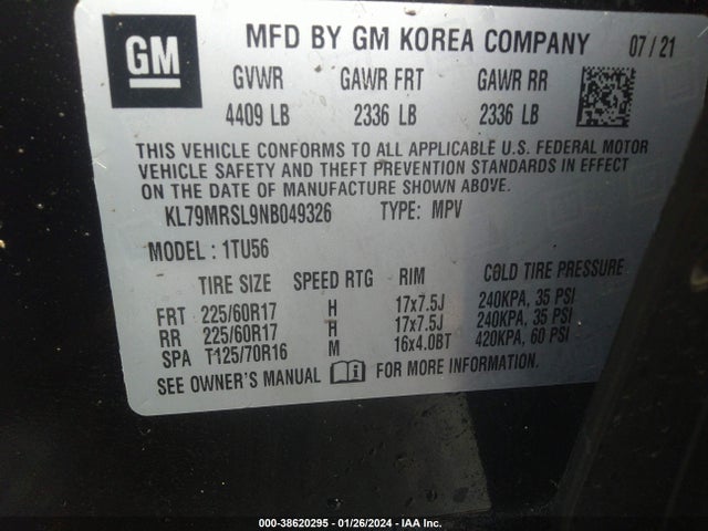 Chevrolet Trailblazer Awd Lt 2022 KL79MRSL9NB049326 Image 9