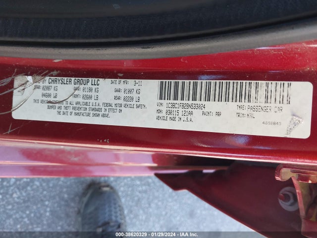 2011 CHRYSLER 200 TOURING VIN: 1C3BC1FB2BN533024
