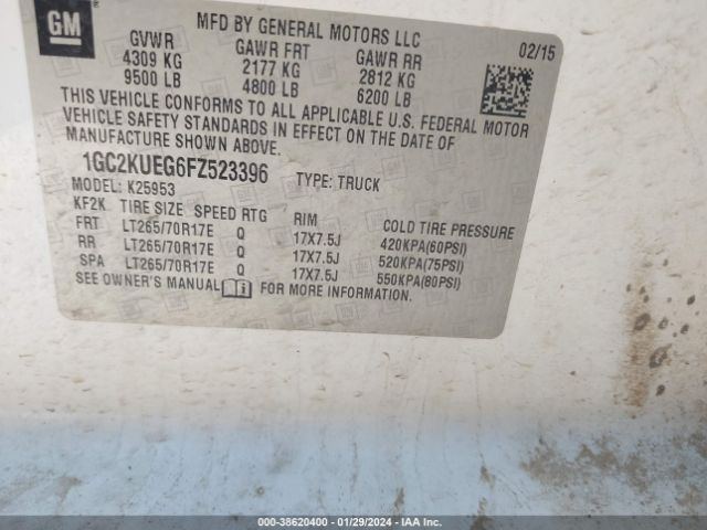 1GC2KUEG6FZ523396 Chevrolet Silverado 2500hd Wt