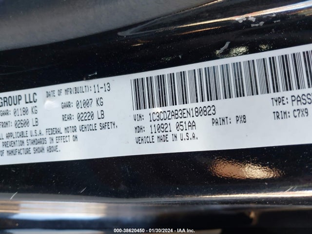 Dodge AVENGER SE 2014 1C3CDZAB3EN180823 Image 9