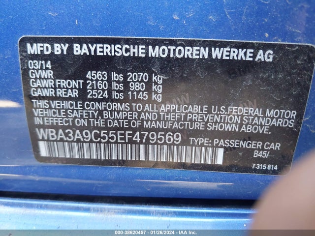 BMW 335i 2014 WBA3A9C55EF479569 Image 9