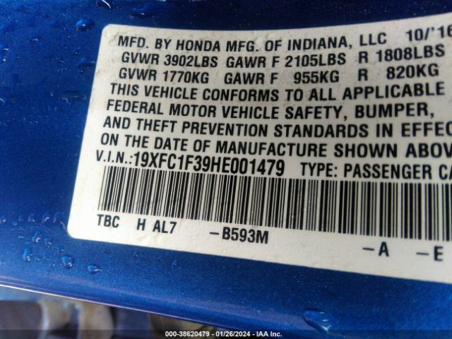 19XFC1F39HE001479 Honda Civic Ex-t