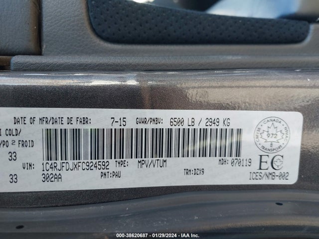 Jeep Grand Cherokee Srt 2015 1C4RJFDJXFC924592 Image 9