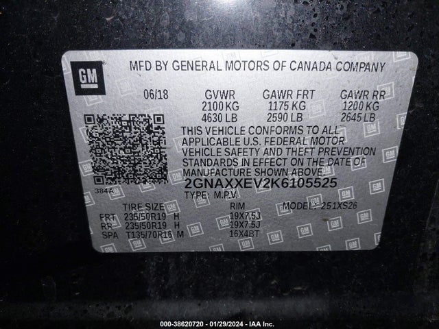 Chevrolet Equinox Premier 2019 2GNAXXEV2K6105525 Image 9