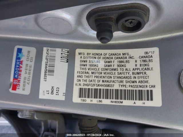2HGFC2F5XHH568037 Honda Civic Lx