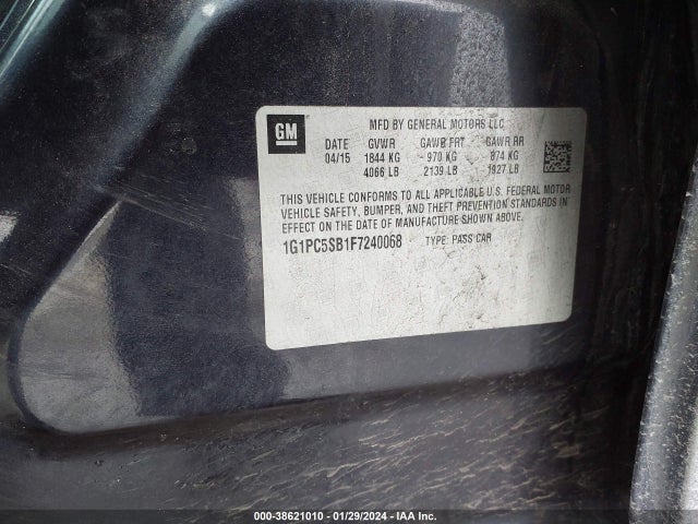 Chevrolet Cruze 1lt Auto 2015 1G1PC5SB1F7240068 Image 9
