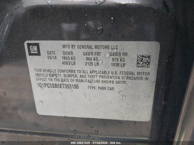 Chevrolet Cruze 1lt Auto 2014 1G1PC5SB6E7393186 Image 9